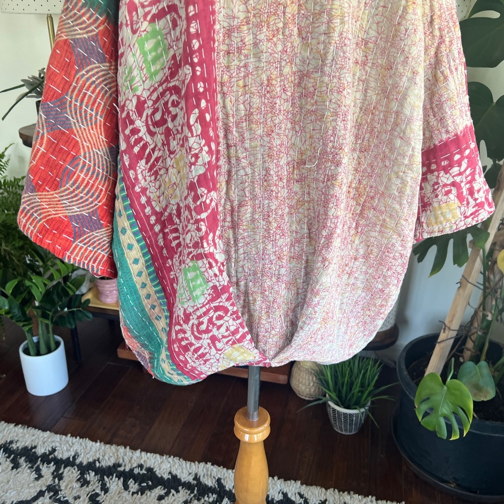 Kantha Sobo Threads Colorful Patchwork Reversible… - image 8